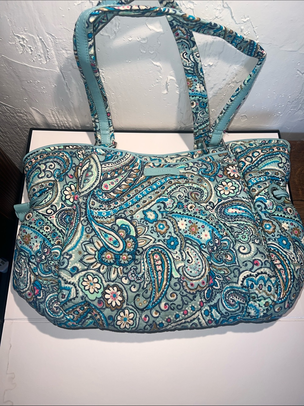 Vera Bradley Turquoise Paisley Quilted Tote